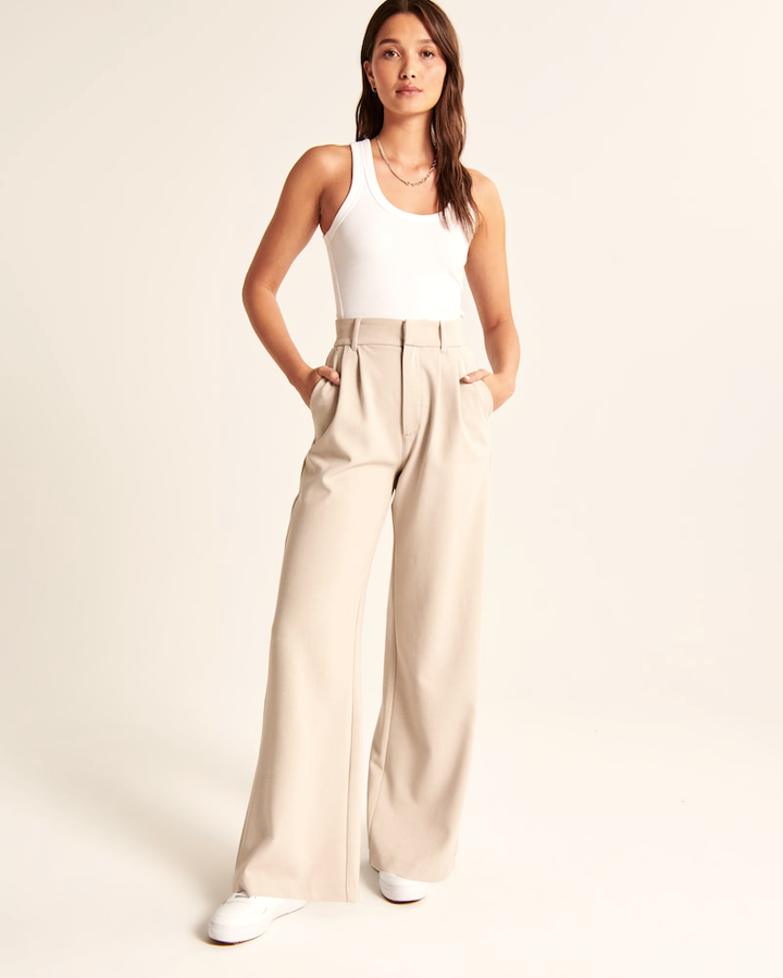 Lauren | Beige Wide-Leg Pants