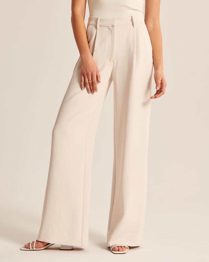 Lauren | Beige Wide-Leg Pants