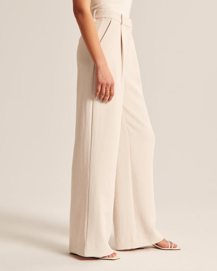 Lauren | Beige Wide-Leg Pants