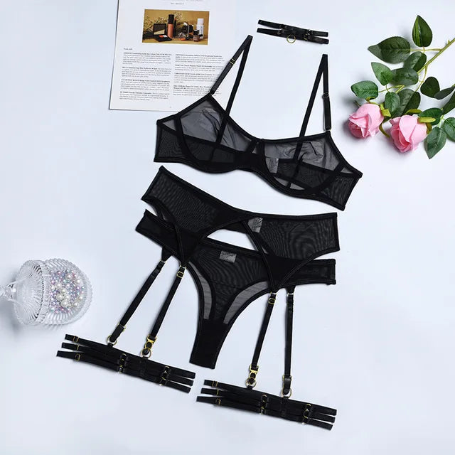 Sierra | Four-Piece Lace Lingerie Set