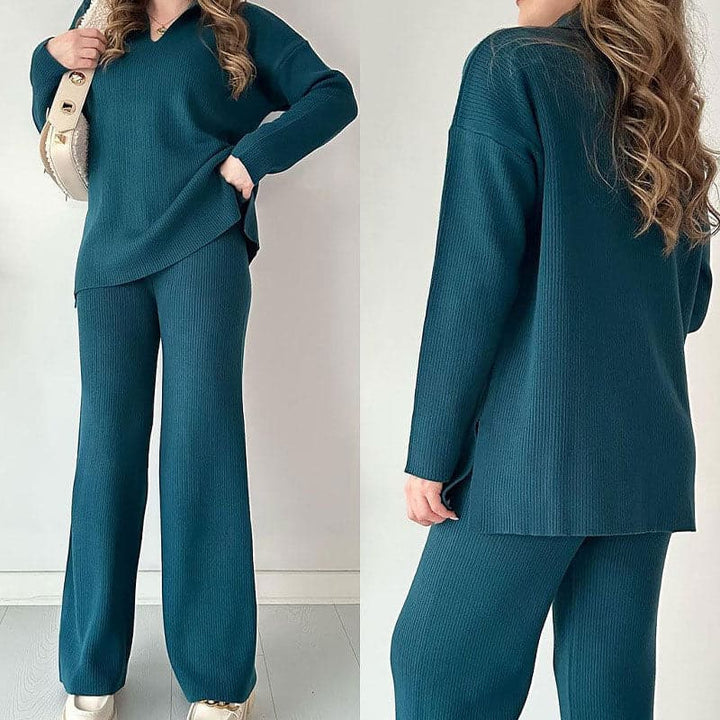 Lizzy - Ribbed V-Neck Knit Set
