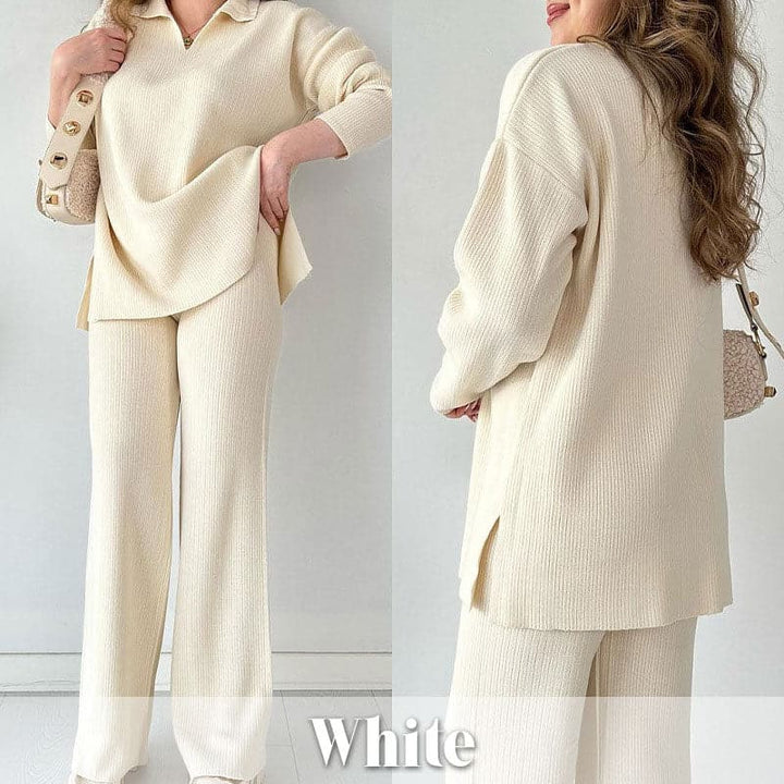 Lizzy - Ribbed V-Neck Knit Set