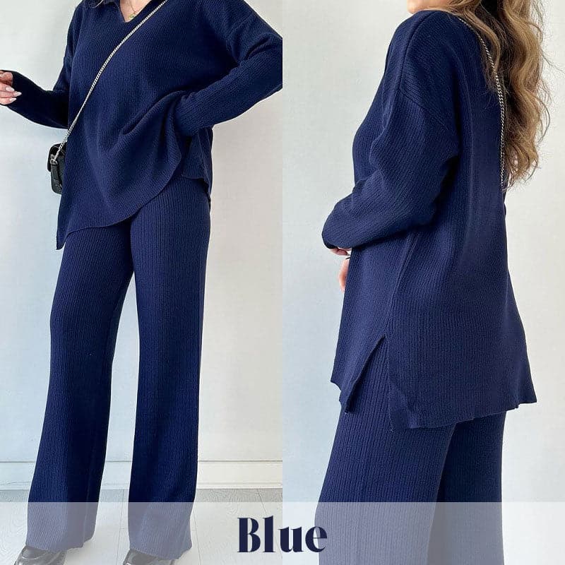 Lizzy - Ribbed V-Neck Knit Set