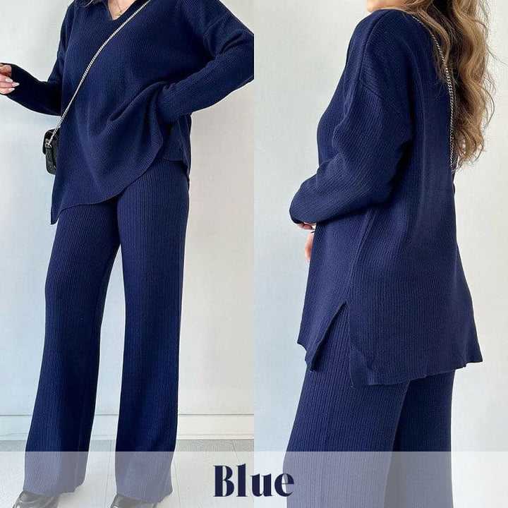 Lizzy - Ribbed V-Neck Knit Set