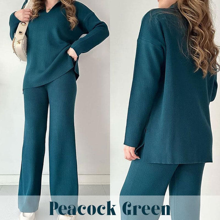 Lizzy - Ribbed V-Neck Knit Set
