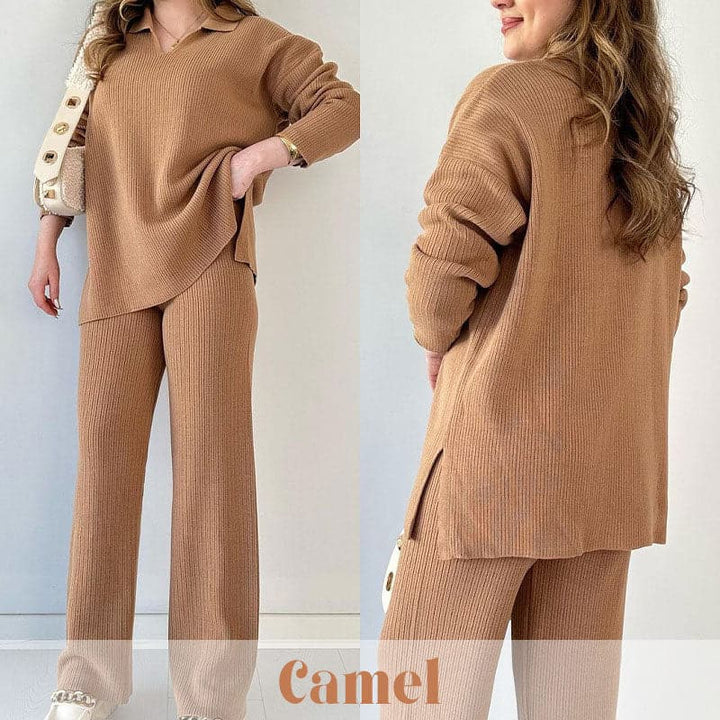 Lizzy - Ribbed V-Neck Knit Set